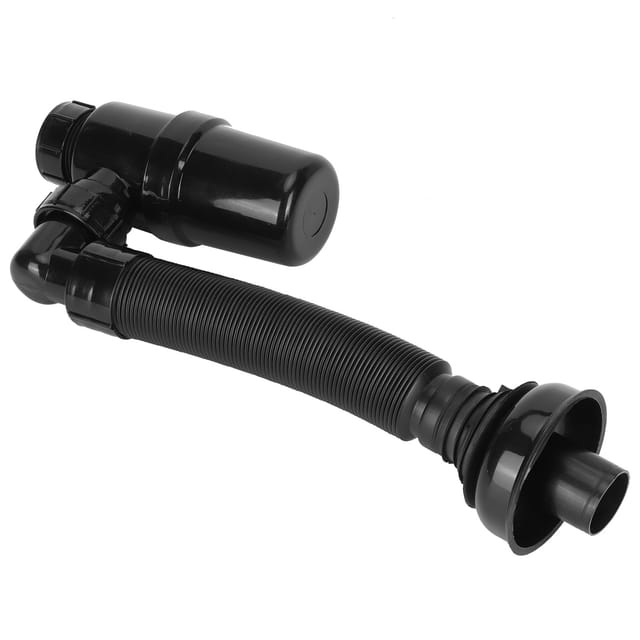 Schwarzer P-förmiger Kunststoff-abflussschlauch Für Spülbecken, Verstopfungs- Und Geruchshemmend, 60 Cm Ausziehbarer, Flexibler Schlauch, Badezimmerzubehör, 1 Stück