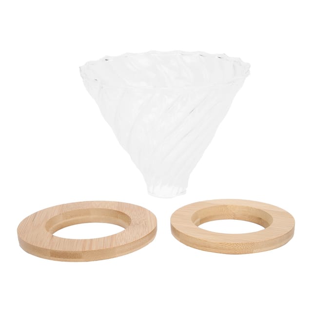 Konische Kaffeefilterkanne Mit Holzsockel, Zubehör Für Die Kaffeezubereitung, Glas, Für Zuhause Oder Büro