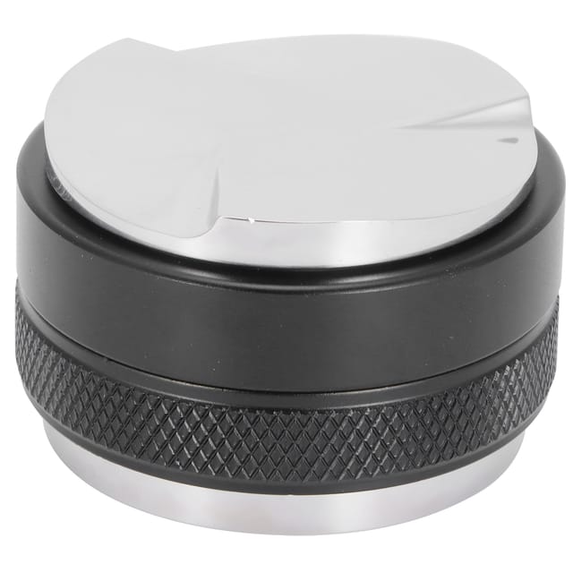 Kaffeetamper (51 Mm), 3 Geneigte Flächen, Doppelkopf, Höhenverstellbar, Kaffeepresse Aus Schwarzem Aluminium Und Edelstahl, 485 G
