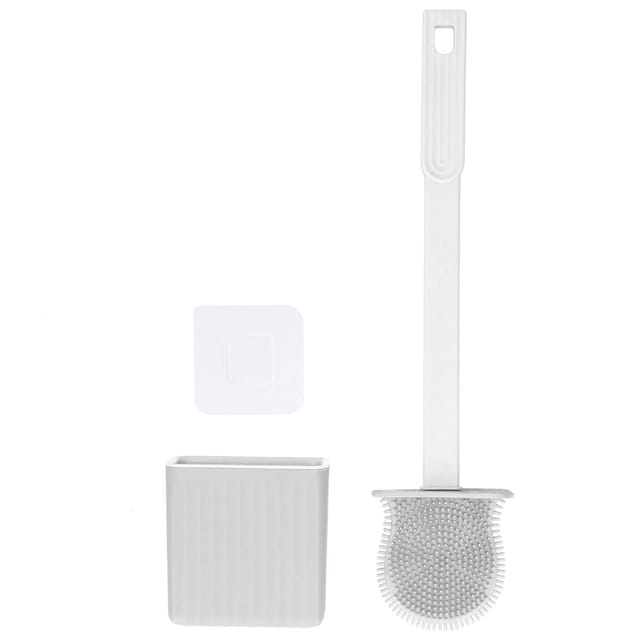 Wandmontierte Toilettenbürste Für Den Haushalt, Reinigungswerkzeug Für Die Toilettenschüssel Im Badezimmer (grau)