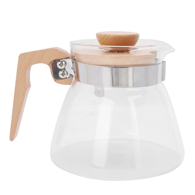 600-ml-glasfilterkaffeekanne Mit Holzgriff Und Deckel Für Zuhause Oder Büro