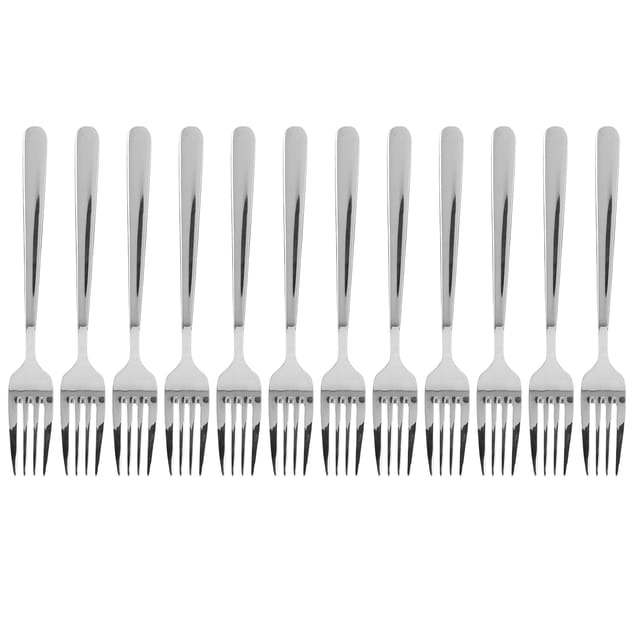 Set Mit 12 Edelstahlgabeln, Silberbesteck Für Küche, Hotel, Restaurant