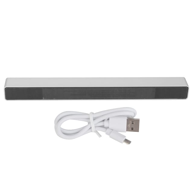Farbenfrohe, Dekorative Lichtleiste Mit Integriertem Mikrofon Für Sound Und Rhythmus Im Auto Für Stimmungsvolle Musik. Usb-stromversorgung. 181 X 18,5 X 16 Mm. Silbernes Aluminium.