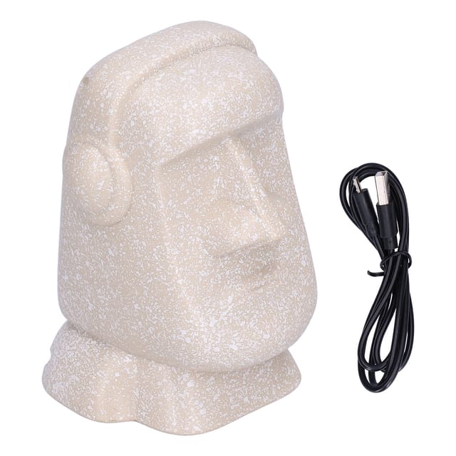 Kreativer Moai-statue-bluetooth-lautsprecher, Usb-aufladbar, Weißes Abs, 1 Stück
