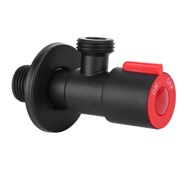 Eckabsperrventil Mit G1/2-gewinde, Edelstahl 304, Schwarz, Für Bad, Wc, Küche, 8,5 Cm, 1 Stück