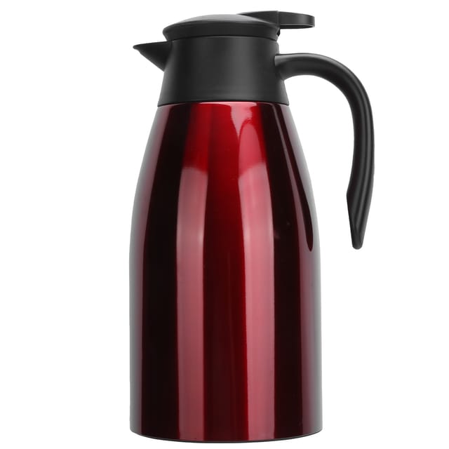 2-liter-isolierkaraffe/thermoskanne Aus Edelstahl Für Zuhause, Büro Und Reisen – Rot