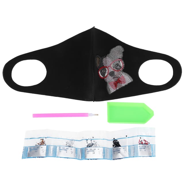 Unisex-mundmaske Diy Diamantmalerei-set Kreative Kunstdekoration 33x13cm (aa446diy Hund)