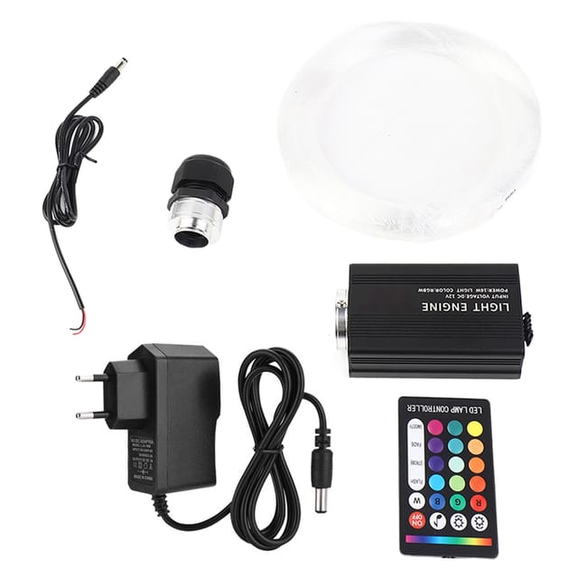 16-w-rgbw-lichtwellenleiterlampe Mit Fernbedienung, Bluetooth-app-steuerung, 0,75 Mm X 2 M Kabel, Für Bar-/karaoke-dekoration, Eu-stecker 100–240 V