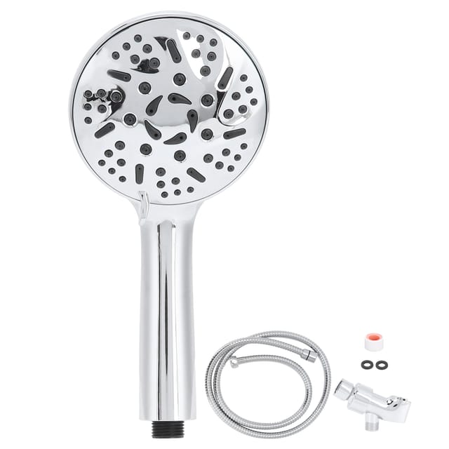 Druckbeaufschlagte Handbrause G1/2 Mit 9 Strahlarten Für Badezimmer, Duschset Mit Schlauchhalter Und Ptfe-band