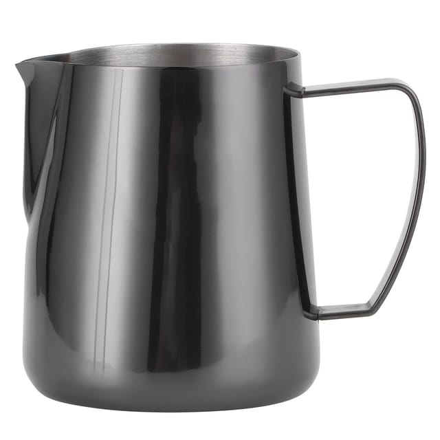 400-ml-milchkaraffe Aus Glänzend Schwarzem Edelstahl 304 Für Latte Art Und Barista-kaffee