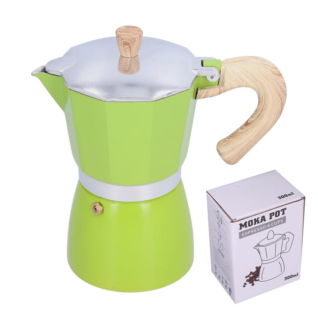 300 Ml Moka-kanne Aus Aluminiumlegierung Für Gasherde, Ethanolkocher Und Kochplatten (grün)