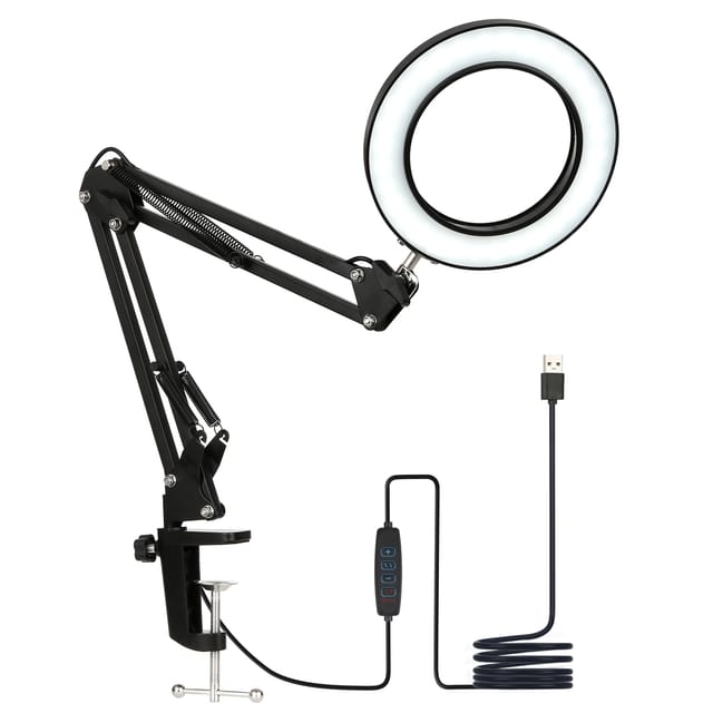 Tomshine Klemm-schreibtischlampe Mit Flexiblem Gelenkarm, Flimmerfreier Led, 3 Farbtemperaturen Und 10 Helligkeitsstufen Zum Lesen, Arbeiten Und Lernen