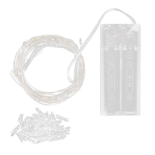 Lichterkette Mit Fotoclips, 4 M Farbiger Kupferdraht, Heim- Und Partydekoration, 40 Leds, 40 Clips