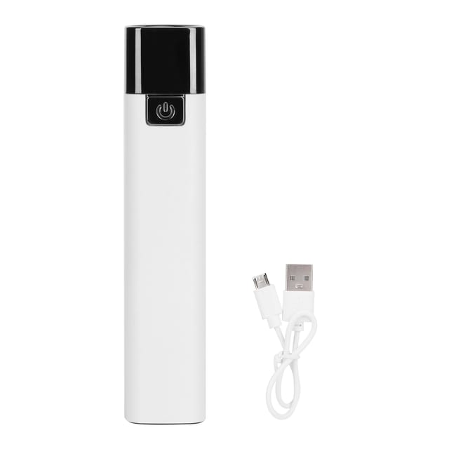 Kompakte Led-taschenlampe, Weiß, 300 Lm, 500 Mah, Usb-ein-/ausgang, Tragbares Handy-ladegerät, Camping, Wandern, 80 G
