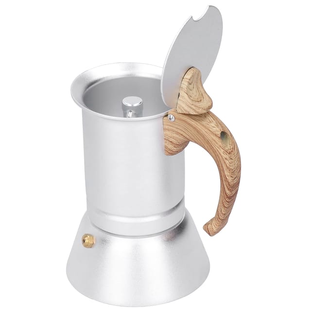 Moka-kanne, 150 Ml, Edelstahl Und Aluminiumlegierung, Für Induktionsherde, 16,5 X 10,5 Cm, 460 G, 3 Tassen, 1 Stück