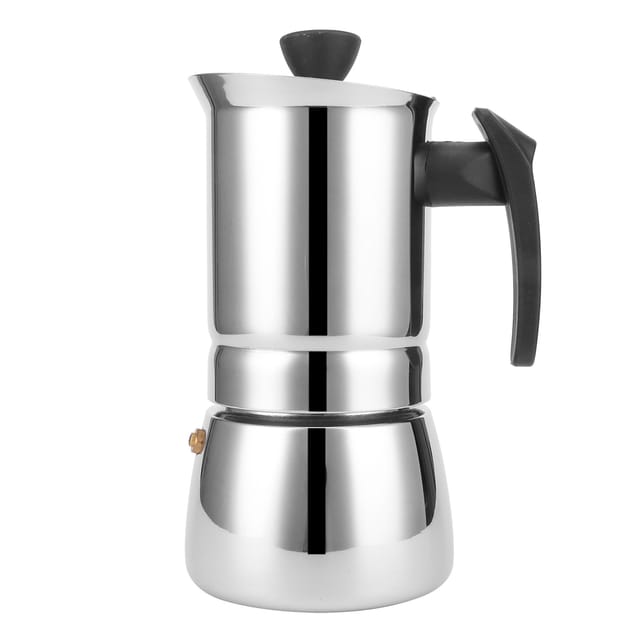 Tragbare Italienische Kaffeemaschine Aus Edelstahl Für 4 Tassen (200 Ml) – Ideal Für Zuhause Oder Das Büro