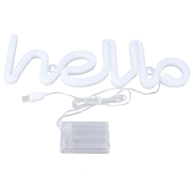 Led-neonreklame, „hello“-buchstaben, Neon-wandleuchte, Dekorative Beleuchtung Für Hochzeiten Und Partys, Usb-/batteriebetrieb, Blau