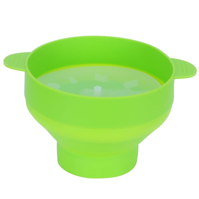 Zusammenklappbarer Silikon-popcorn-eimer Mit Deckel Und Griff, Grün, Schüssel Zur Popcornherstellung Zum Selbermachen, Küchenaccessoire