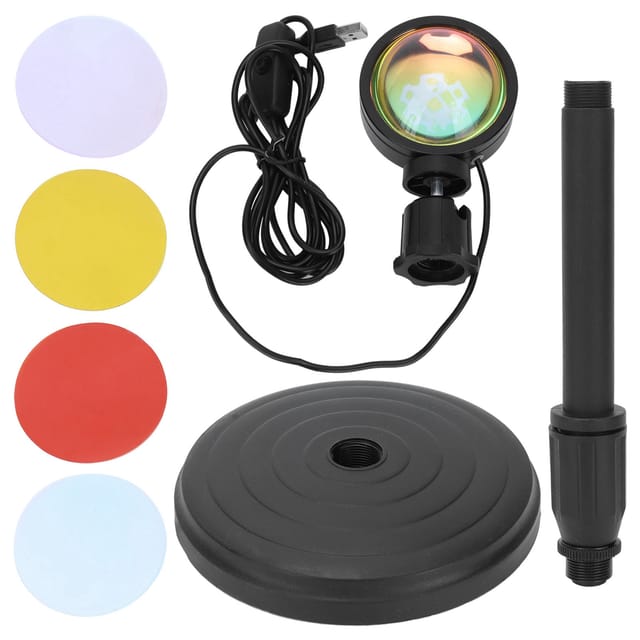 Usb-led-sonnenuntergangsprojektionslampe Mit 180° Verstellbarem Kopf Zur Schlafzimmerdekoration Und Für Stimmungsvolle Abendatmosphäre