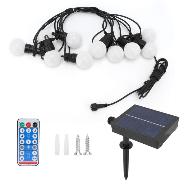G50 Led-lichterkette, Solarbetrieben, Ip44 Wasserdicht, Dekorativ Für Den Außenbereich, Warmweißes Licht