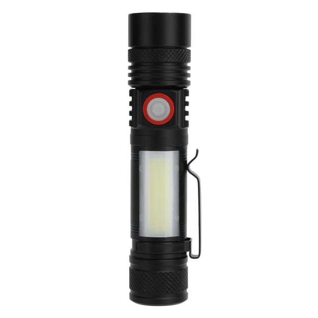 Wiederaufladbare T6+cob-zoom-teleskop-taschenlampe Mit Zwei Leistungsstarken Lichtquellen Für Den Außeneinsatz