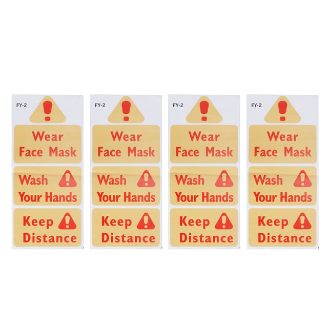 Set Mit 4 Wandaufklebern, Warnschildern, Piktogrammen, Vorsicht, Fensterdekoration, Küche, Geschäft, Pvc, 42,5 X 19,5 Cm