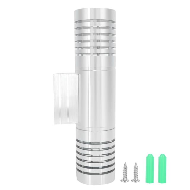 Doppelflammige Led-wandleuchte Für Wohnzimmer, Schlafzimmer, Nachttisch, Flur, Dekorativ, 85–265 V, Silbernes Aluminium, 240 X 90 X 65 Mm