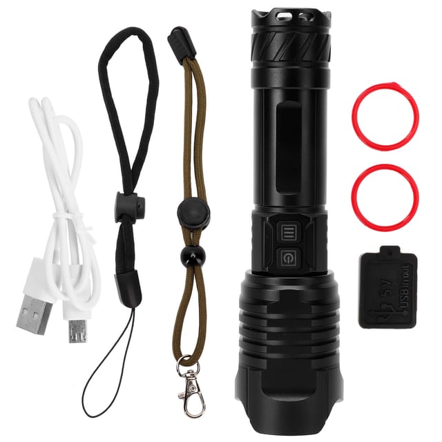 P99 Teleskop-zoom-taschenlampe Aus Aluminiumlegierung, Usb-aufladbar Für Den Außeneinsatz