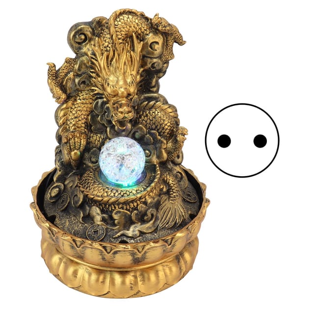 Drachenstatue Aus Kunstharz Mit Led-wasserfontäne Für Büro Oder Zuhause, Dekoratives Geschenk, Eu-stecker 220 V