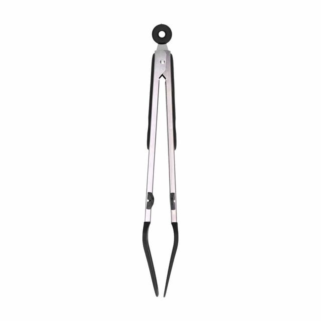 30 Cm Lange Schwarze Silikon-edelstahl-salat- Und Fleischzange Für Grill, Steak, Backofen, Bäckerei, Küche