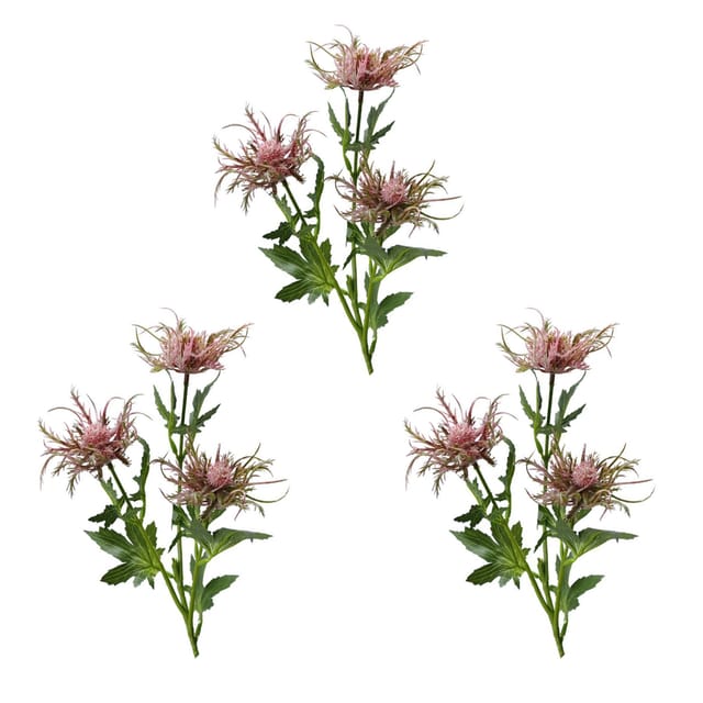Künstliche Distelblüten, Künstliche Plastikpflanzen, Fensterdekoration, Zuhause, Rosa