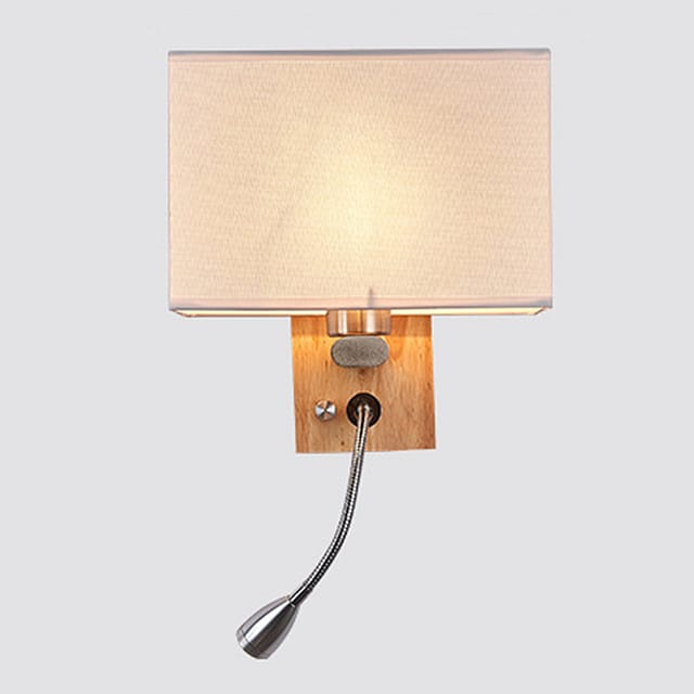 Moderne Led-wandleuchte In Weißem Holz, Chinesischer Stil, Leuchtmittel Nicht Enthalten, Für Flure, 17 X 45 X 21 Mm