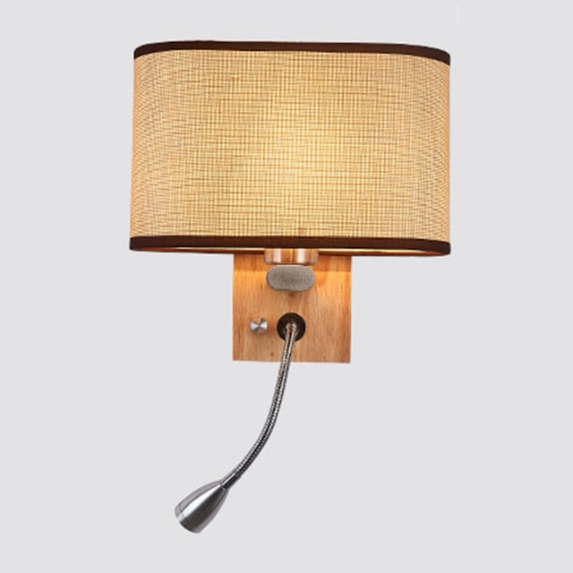 Moderne Led-wandleuchte Aus Holz Für Den Flur, Leuchtmittel Nicht Enthalten, Im Chinesischen Leinenstil