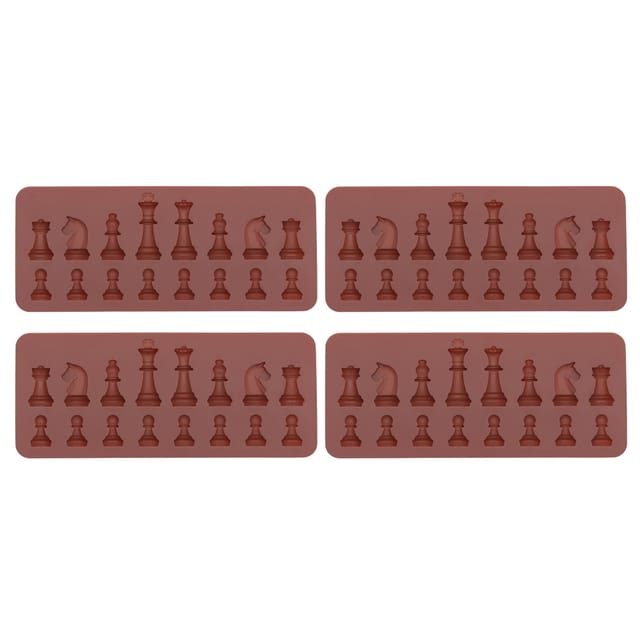 Set Mit 4 Silikon-schokoladen- Und Kuchenformen In Schachbrettform Zum Selbermachen Und Backen