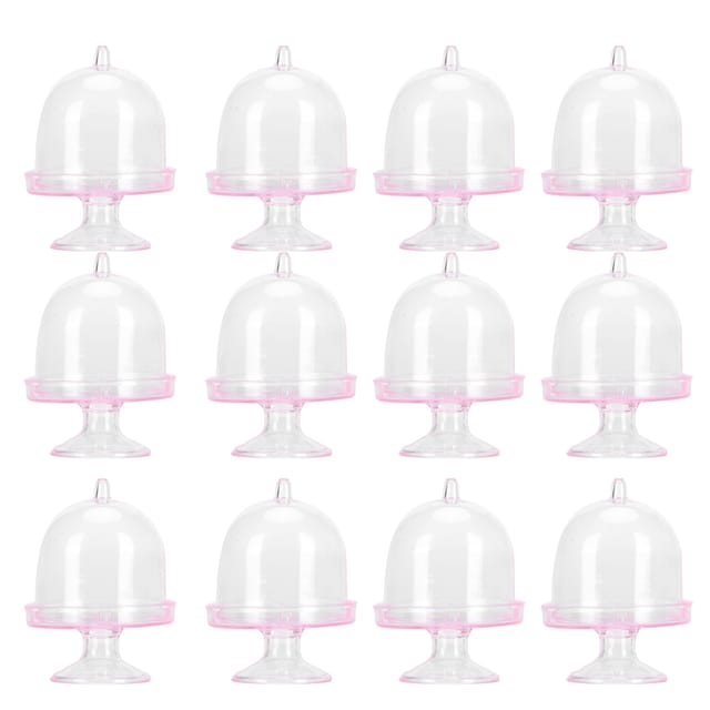 Set Mit 12 Mini-bonbondosen Mit Deckel Und Tortenständer, Cupcake-präsentationstablett, Partyzubehör, Rosa
