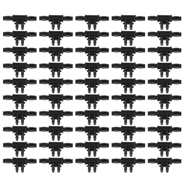 Packung Mit 50 Vierwege-kupplungen 8/11 Auf 4/7 Mm Für Tropfbewässerungsschläuche, Gartenbewässerung, Schwarzes Pom