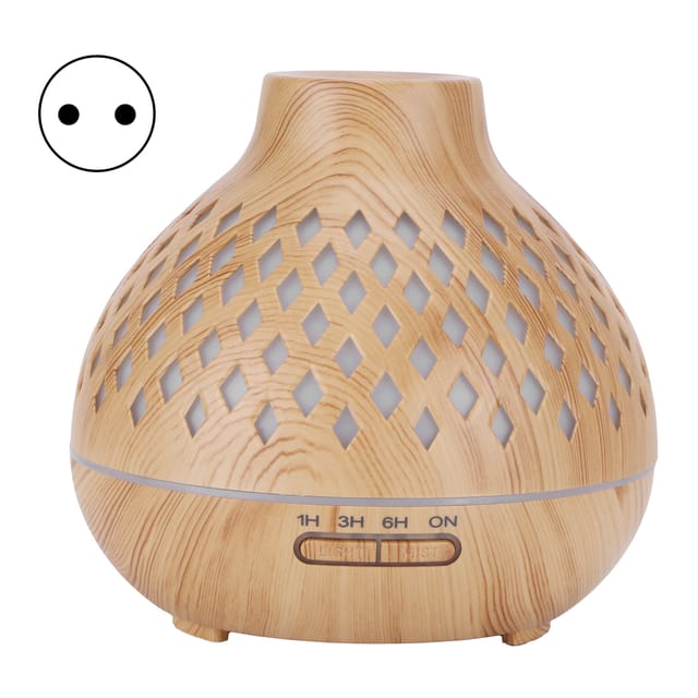 Aromatherapie-luftbefeuchter Mit Ätherischen Ölen, 400 Ml, Helle Holzoptik Mit Led-nachtlicht, 100–240 V Eu-stecker