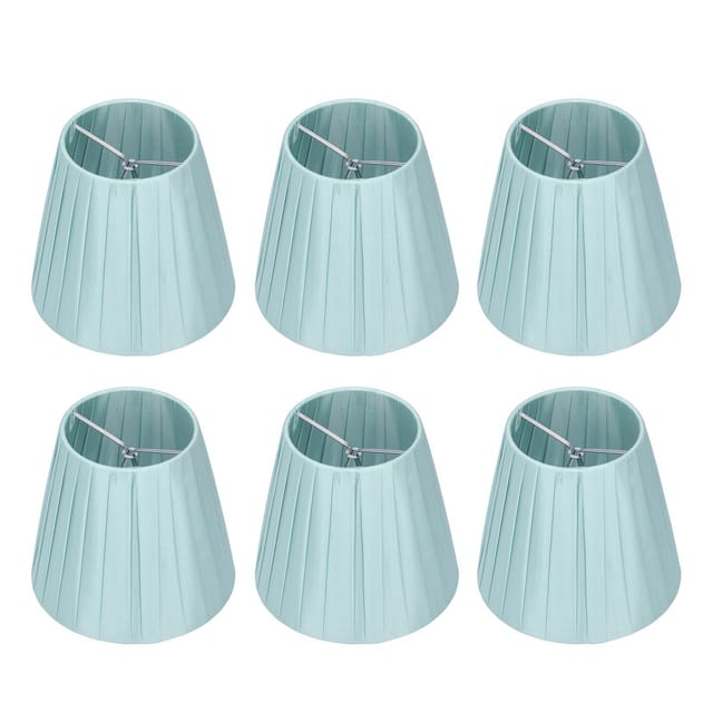 Set Mit 6 Stofflampenschirmen Für Kronleuchter Oder Wandleuchten, Mit Clip-befestigung, Grün, 9 X 14 Cm, Für Kleine Abcfp-glühbirnen
