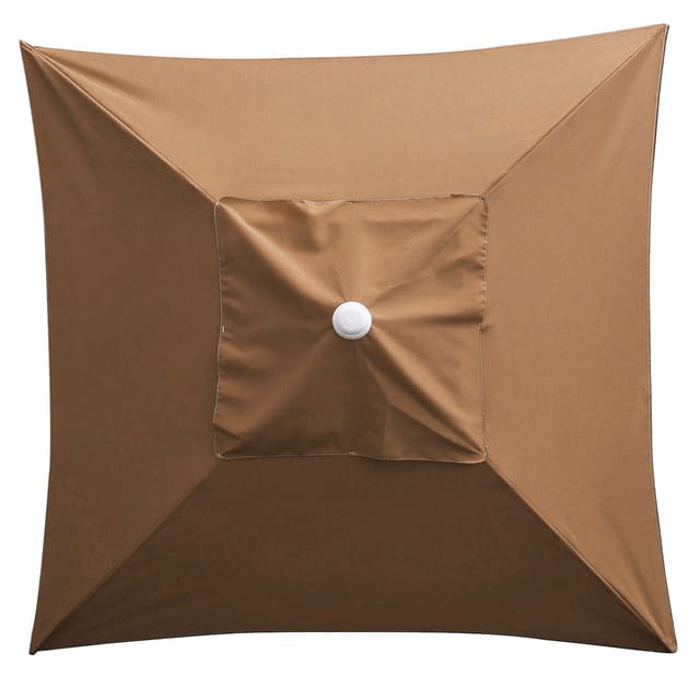 Ersatz-sonnenschirmbezug (2 X 2 M, Quadratisch), 4 Streben, Wasserdicht, 160 G/m² Polyester, Für Den Außenbereich, Farbe: Basilikum/hellbraun
