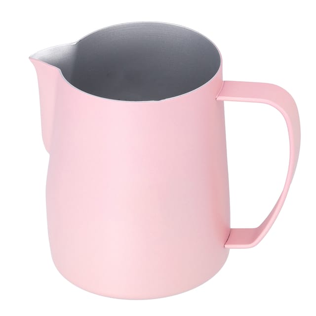 Dickwandiger Milchkännchen Aus Edelstahl 304 Zum Aufschäumen Von Milch, Für Kaffee, Latte Macchiato, 600 Ml, Rosa
