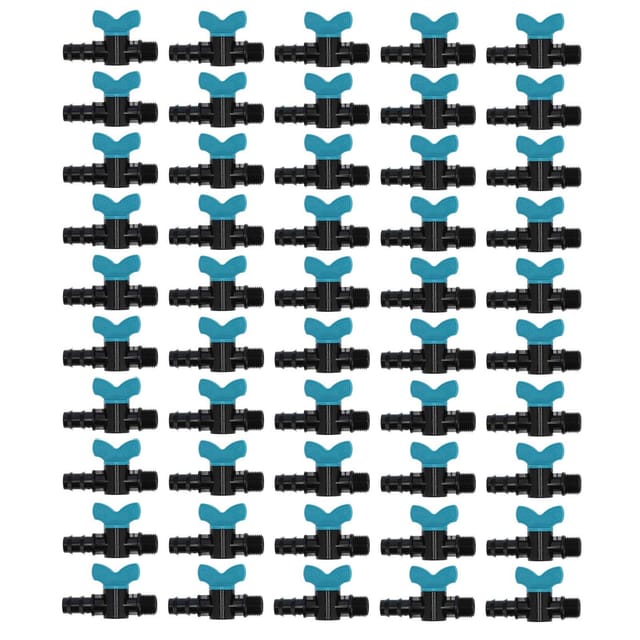 Packung Mit 50 Kunststoff-gartenhähnen Mit 3/4"-außengewinde Für 25-mm-schläuche, Manuelle Ventile Für Garten Und Gewächshaus