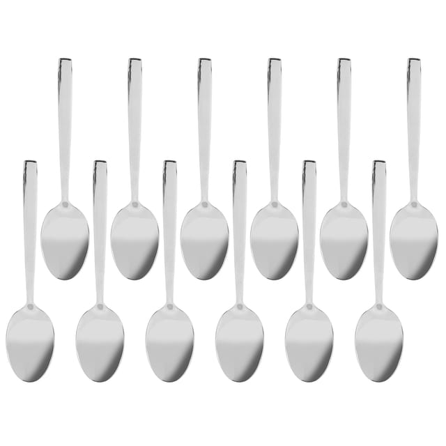 Set Mit 12 Dessertlöffeln Aus Edelstahl 316 Mit Langem Griff Für Suppe, Kaffee Und Zum Umrühren.