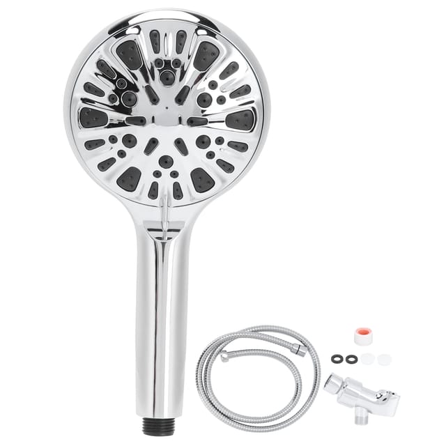 G1/2 9-positionen-hochdruck-handbrauseset Mit 1,5 M Schlauch, Verchromtem Abs-brausekopf, 42 Silikondüsen, Wassersparend, Standardgewinde