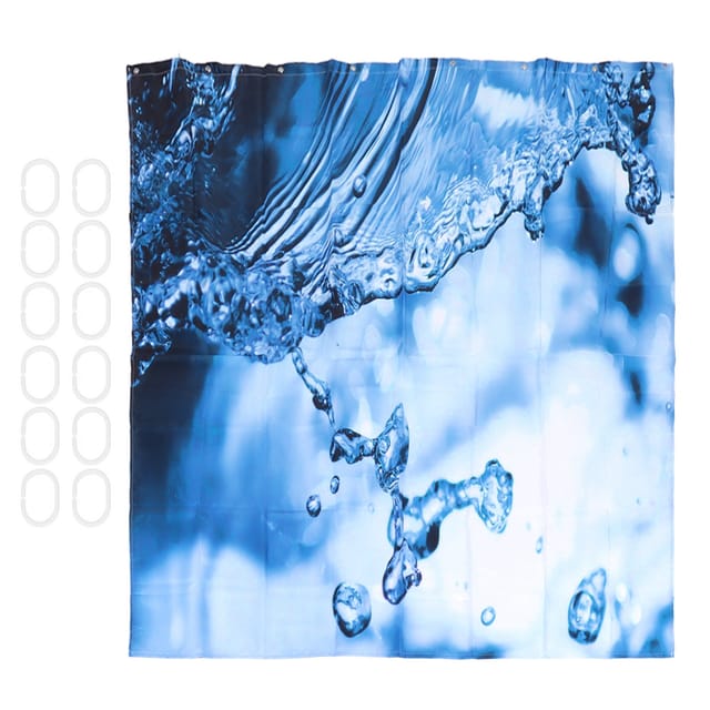 Wasserdichter Duschvorhang Mit Ringen, 12-teilig, Polyester-pongee, 180 X 180 Cm, Badezimmerdekoration
