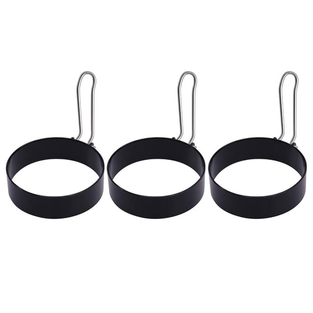 Runder Eierring Aus Edelstahl Für Waffeleisen, Eierformer, Für Selbstgemachte Küche, Frühstück, Muffins, Sandwiches, Spiegeleier, 3 Stück