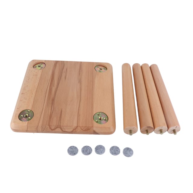 Multifunktionaler Kinderhocker Aus Kiefernholz, Niedliche Kleine Bank Für Haus Und Garten, 26 X 26 Cm, Selbstmontage Erforderlich, Set Beinhaltet 4 Beine, 1 Sitzfläche Und 5 Rutschfeste Pads, Holzfarb
