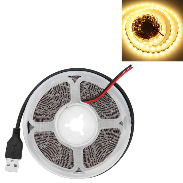 M 5 V Rgbw 5050 Niedervolt-led-streifen Mit Usb-anschluss Für Innendekoration Und Pc-gehäusebeleuchtung, Warmweiß, Ip44