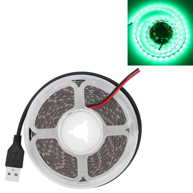 5v Rgbw 5050 60led/m 5m Niederspannungs-led-streifen, Flexibel, Usb, Ip44, Für Innendekoration Und Pc-tower-beleuchtung, Grün