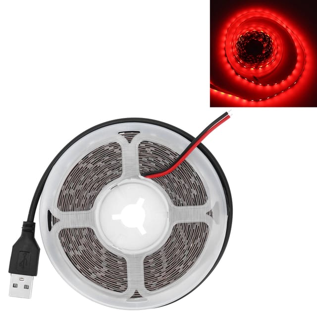 M Langer, Flexibler 5050 Rgbw-led-streifen (rotes Licht) Mit Usb-anschluss Und Schutzart Ip44 Für Inneneinrichtung Und Pc-gehäusebeleuchtung, 1 Stück