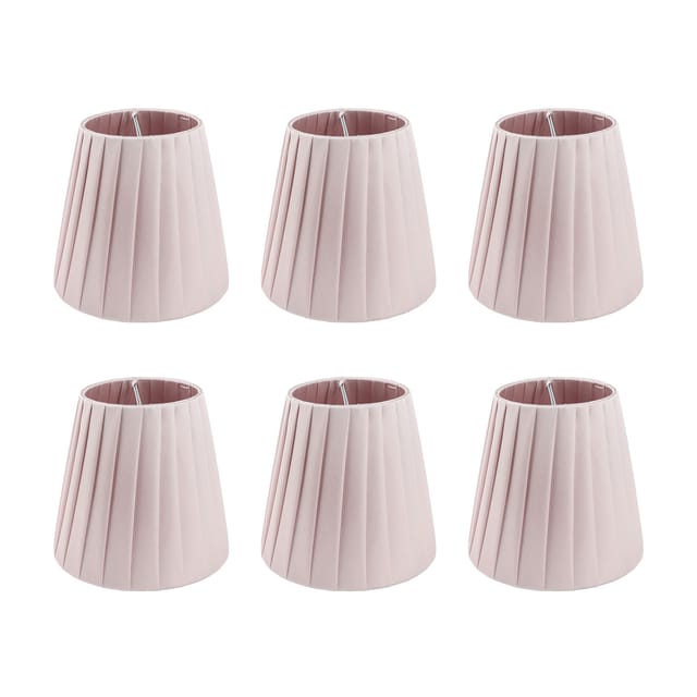 6x Stofflampenschirme Für Kronleuchter, Klemmbirnenabdeckungen, Schlichtes Modernes Dekor, Nude-rosa, 14 Cm Bodendurchmesser, Für Abcfp-glühbirnen